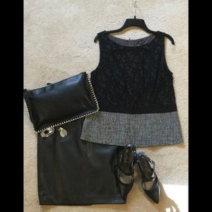 Tweed and Lace Shell